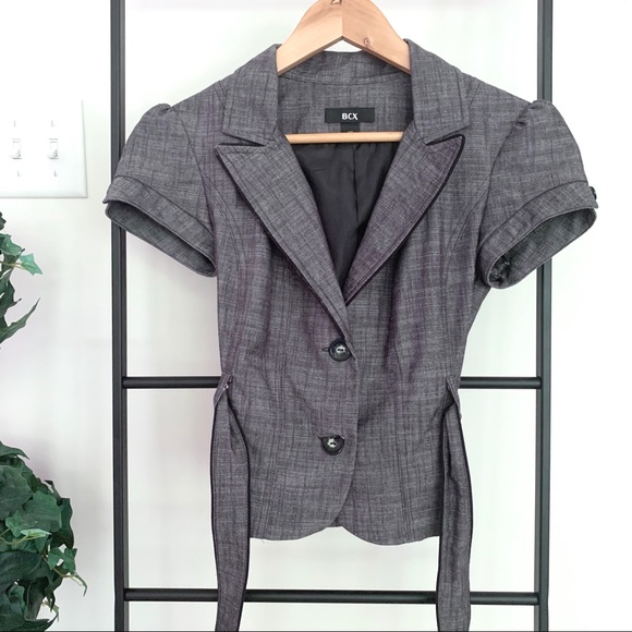 BCX Short Sleeve Blazer with Waist Tie - Picture 4 of 11